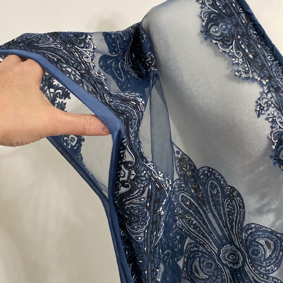 NWT Indigo Blue Dressy Wrap Perfect for Formal Occasions - Picture 7 of 10